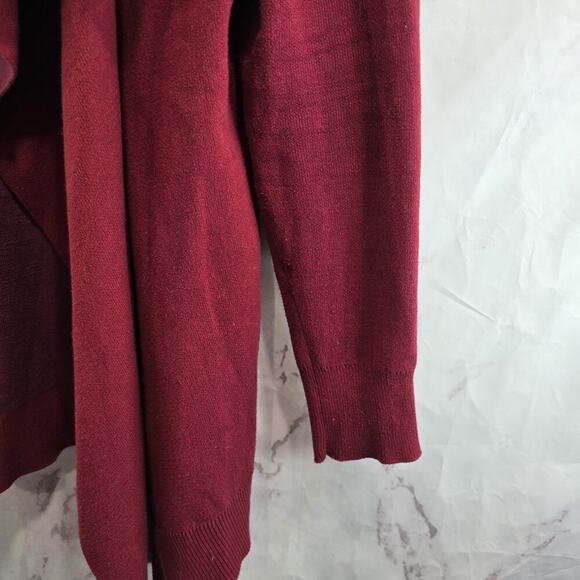 Cabi Sweater Womens Large Red Cardigan Two Tone Open Cotton 3479 - Picture 4 of 11